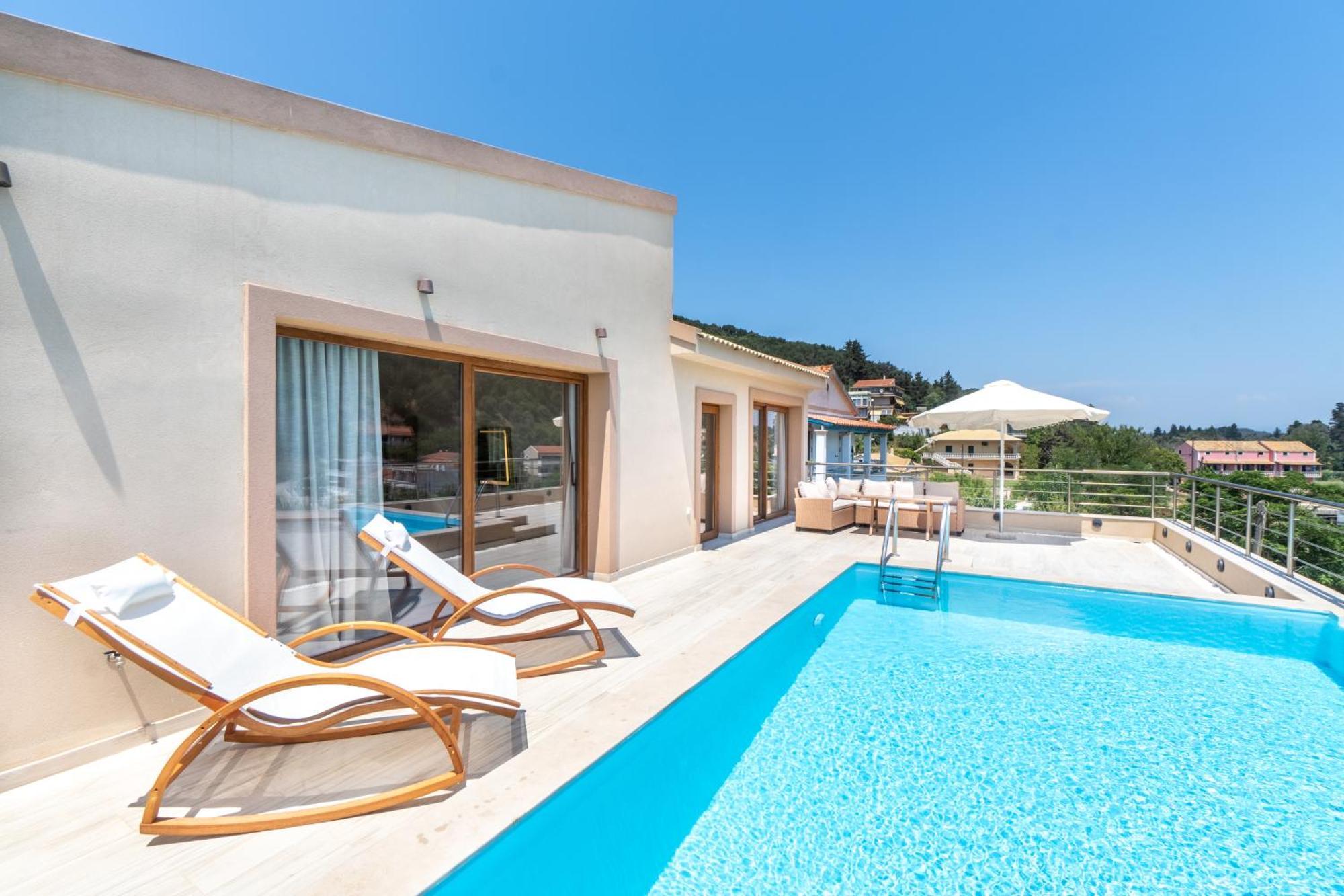 Villa Vasillis-Heated Swimming Pool With Infinity View Vitaládesz Kültér fotó