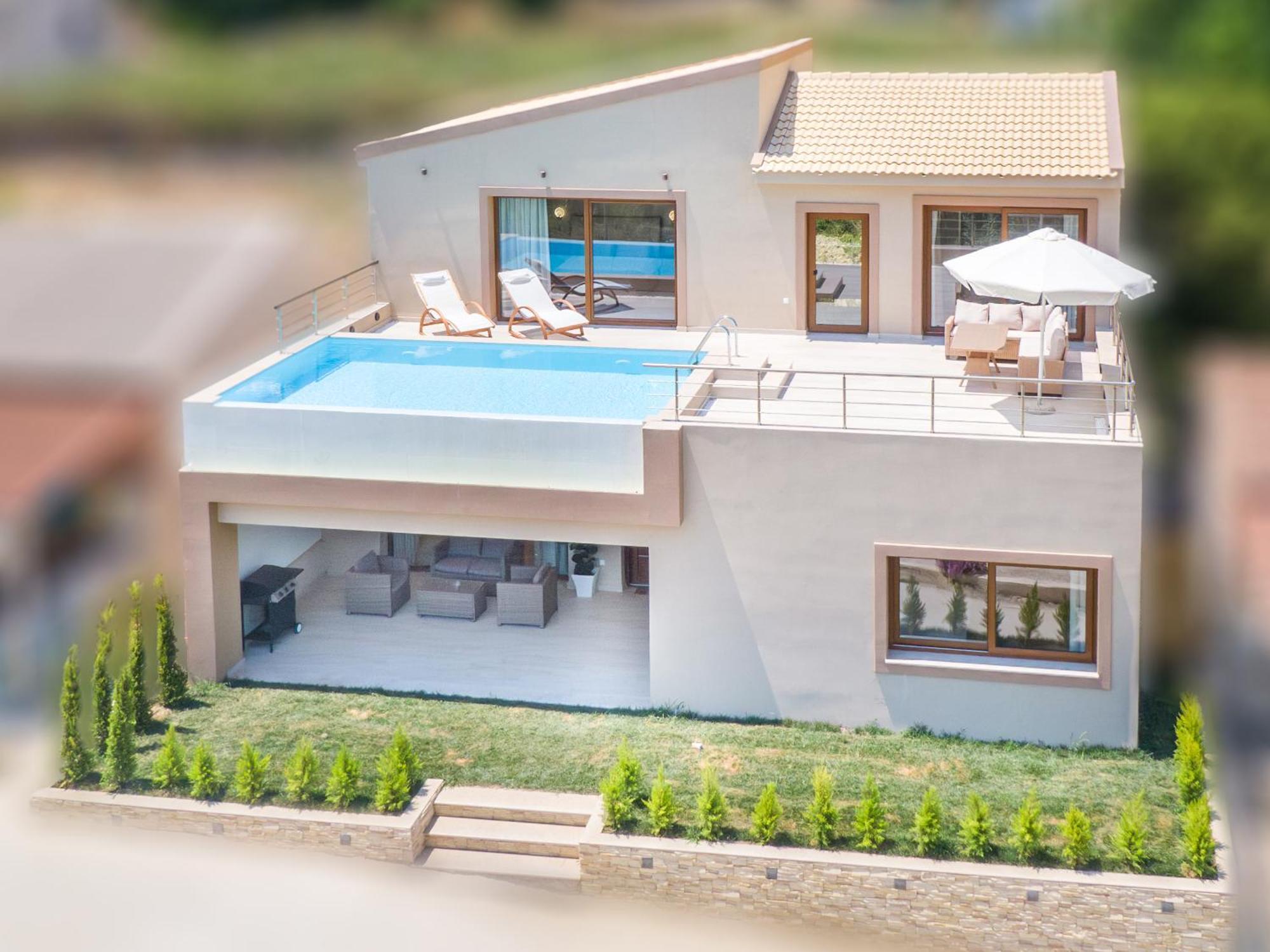 Villa Vasillis-Heated Swimming Pool With Infinity View Vitaládesz Kültér fotó